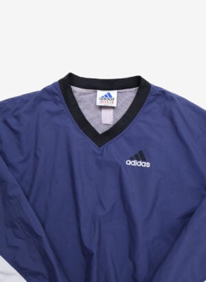 Vintage 90s Adidas Pullover Windbreaker dunkelblau