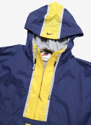 Vintage 90s Nike Half-Zip Windbreaker blau-gelb