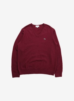 Lacoste V-Neck Wollpullover rot