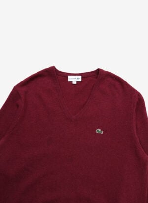 Lacoste V-Neck Wollpullover rot