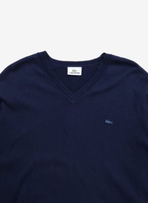 Vintage Lacoste V-Neck Sweater navy
