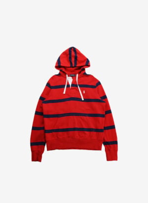 Polo Ralph Lauren Rugby-Hoodie rot gestreift