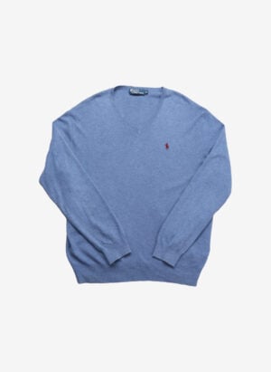 Vintage Polo Ralph Lauren V-Neck Sweater blau
