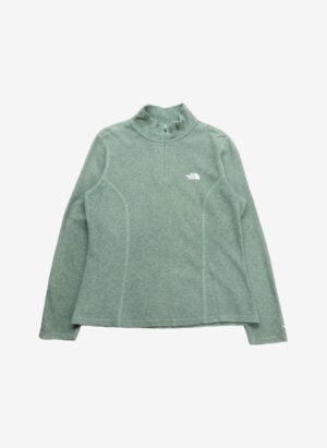 The North Face TKA 100 Damen Fleece Half-Zip grün