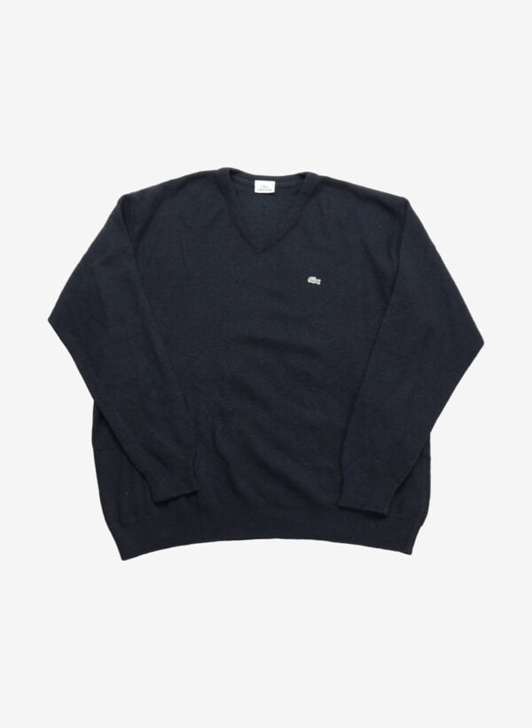 Lacoste V-Neck Wollpullover schwarz