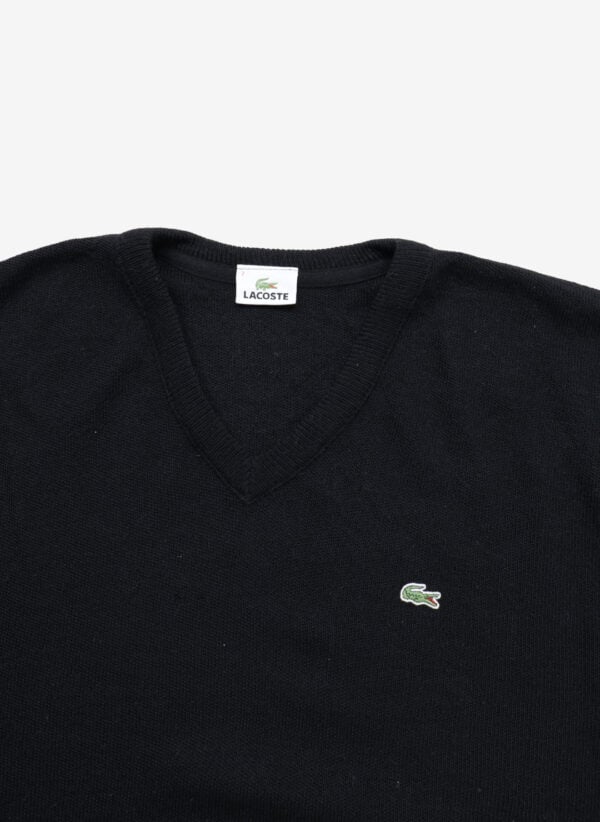 Lacoste V-Neck Wollpullover schwarz