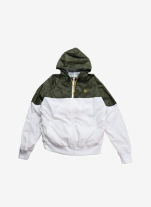 Puma Windbreaker mit Kapuze oliv weiß