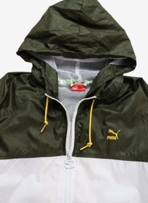 Puma Windbreaker mit Kapuze oliv weiß