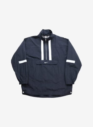 Vintage 90s Nike Half-Zip Windbreaker Pullover schwarz