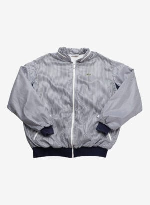 Vintage 80s Chemise Lacoste Windbreaker gestreift navy weiß