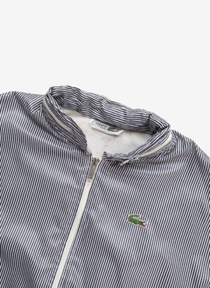 Vintage 80s Chemise Lacoste Windbreaker gestreift navy weiß