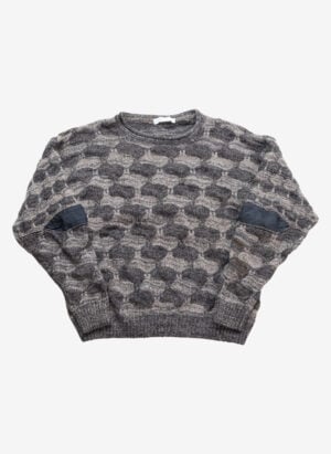 Vintage 80s Marc Cain Strickpullover grau beige gemustert