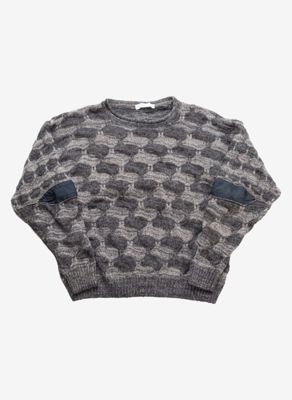 Vintage 80s Marc Cain Strickpullover grau beige gemustert