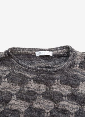 Vintage 80s Marc Cain Strickpullover grau beige gemustert