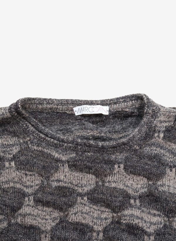 Vintage 80s Marc Cain Strickpullover grau beige gemustert