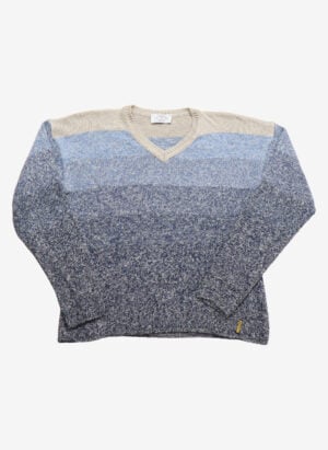 Vintage 90s Armani Jeans V-Neck Gradient Strickpullover
