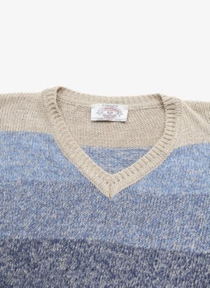 Vintage 90s Armani Jeans V-Neck Gradient Strickpullover