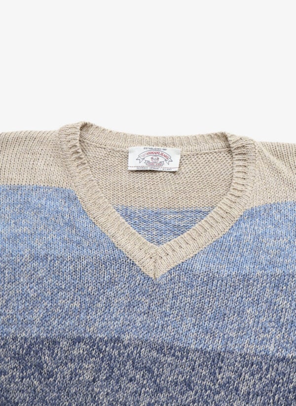 Vintage 90s Armani Jeans V-Neck Gradient Strickpullover