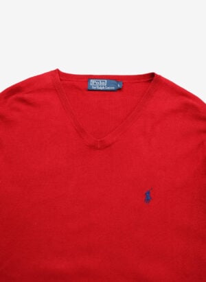 Polo Ralph Lauren Pima Cotton V-Neck Strickpullover rot