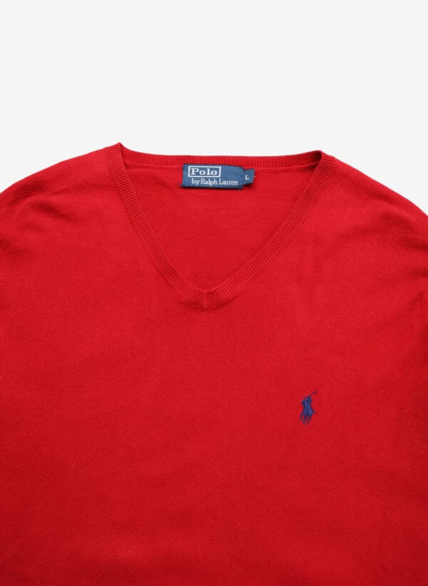 Polo Ralph Lauren Pima Cotton V-Neck Strickpullover rot
