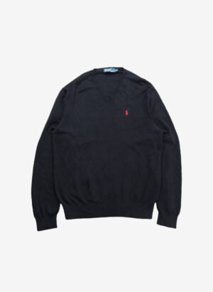 Vintage Polo Ralph Lauren V-Neck Pullover schwarz