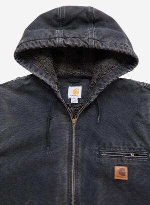 Carhartt Sierra Jacket Workwear Jacke mit Sherpa-Futter schwarz washed