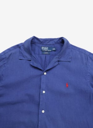 Polo Ralph Lauren Leinen Kurzarmhemd blau