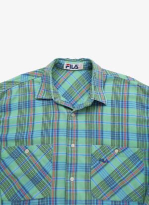 Vintage 80s Fila Flanellhemd grün kariert