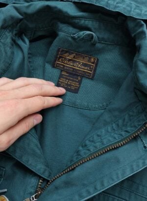 Vintage 90s Eddie Bauer Parka Jacke mit Kapuze grün