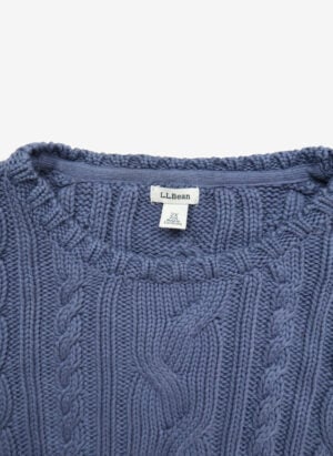 L.L.Bean Cable Strickpullover blau