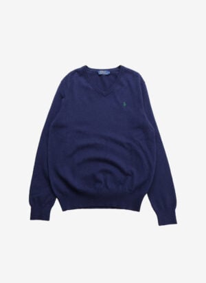 Polo Ralph Lauren V-Neck Wollpullover blau