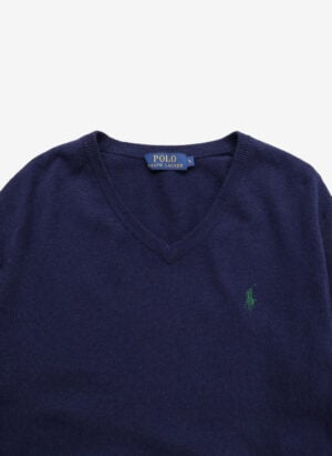 Polo Ralph Lauren V-Neck Wollpullover blau