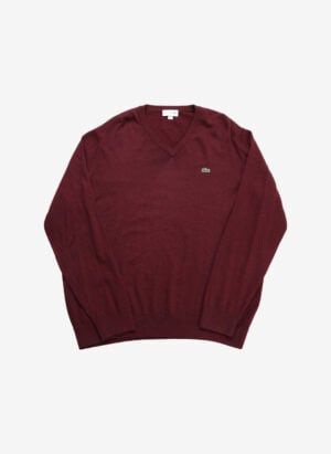Lacoste V-Neck Wollpullover rot