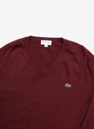 Lacoste V-Neck Wollpullover rot