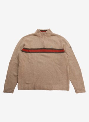 Vintage Lacoste Wollpullover Quarter-Zip beige
