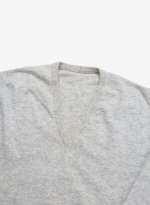 Wollpullover V-Neck hellgrau