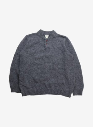 L.L.Bean Wollpullover mit Knopfleiste grau
