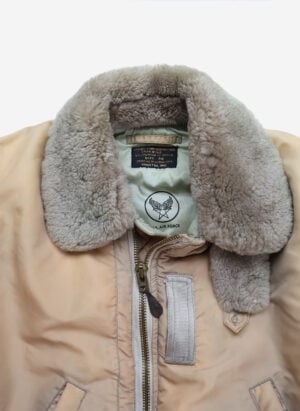 Vintage US Air Force B-15 Shearling Fliegerjacke beige