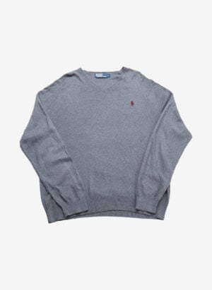 Vintage Polo Ralph Lauren V-Neck Pullover grau