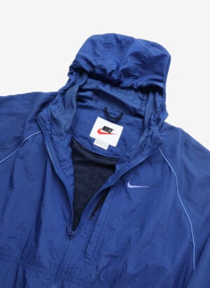 Vintage 90s Nike Windbreaker Kapuzenjacke blau