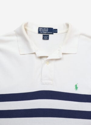 Vintage 90s Polo Ralph Lauren Poloshirt weiß gestreift