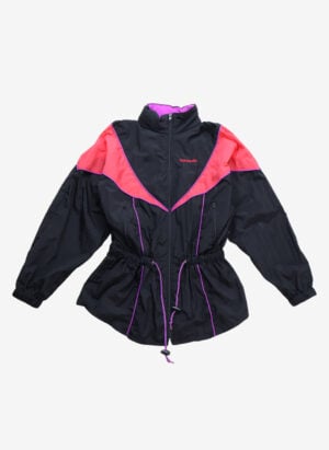 Vintage 90s Reebok Damen Windbreaker schwarz rot lila