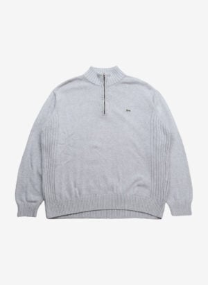 Lacoste Half-Zip Strickpullover grau