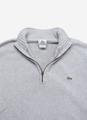 Lacoste Half-Zip Strickpullover grau