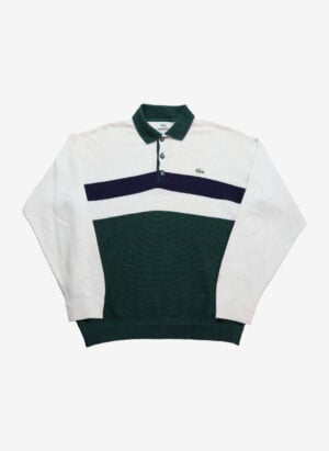 Vintage 90s Lacoste Strickpullover creme grün