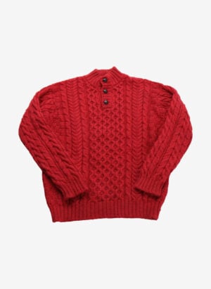L.L.Bean Aran Strickpullover rot