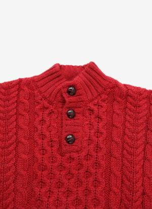 L.L.Bean Aran Strickpullover rot