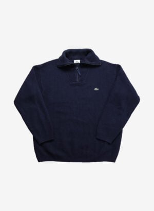 Vintage Lacoste Half-Zip Turtleneck Strickpullover navy