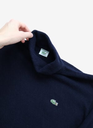 Vintage 90s Lacoste Wollpullover Rollkragen navy