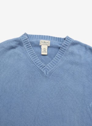 L.L.Bean V-Neck Strickpullover blau